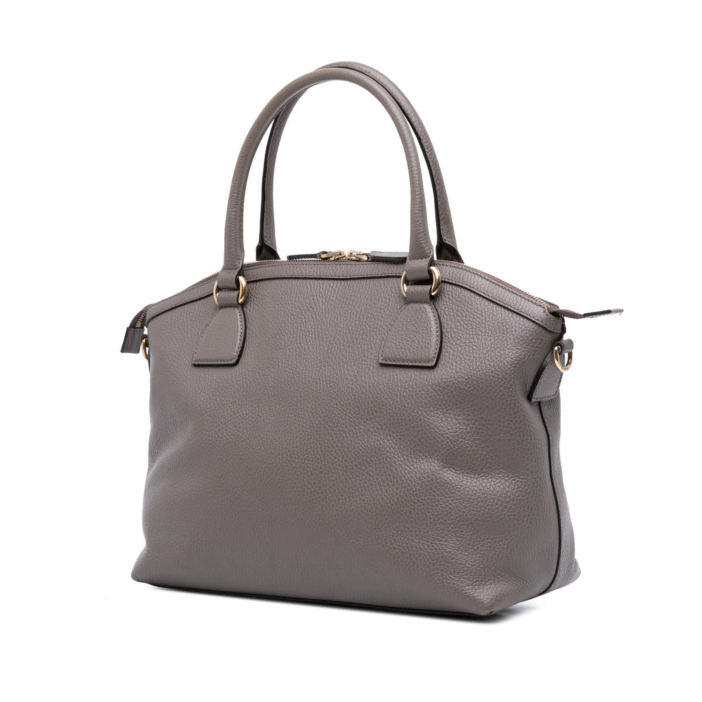 Gucci Medium Leather GG Charm Dome Satchel