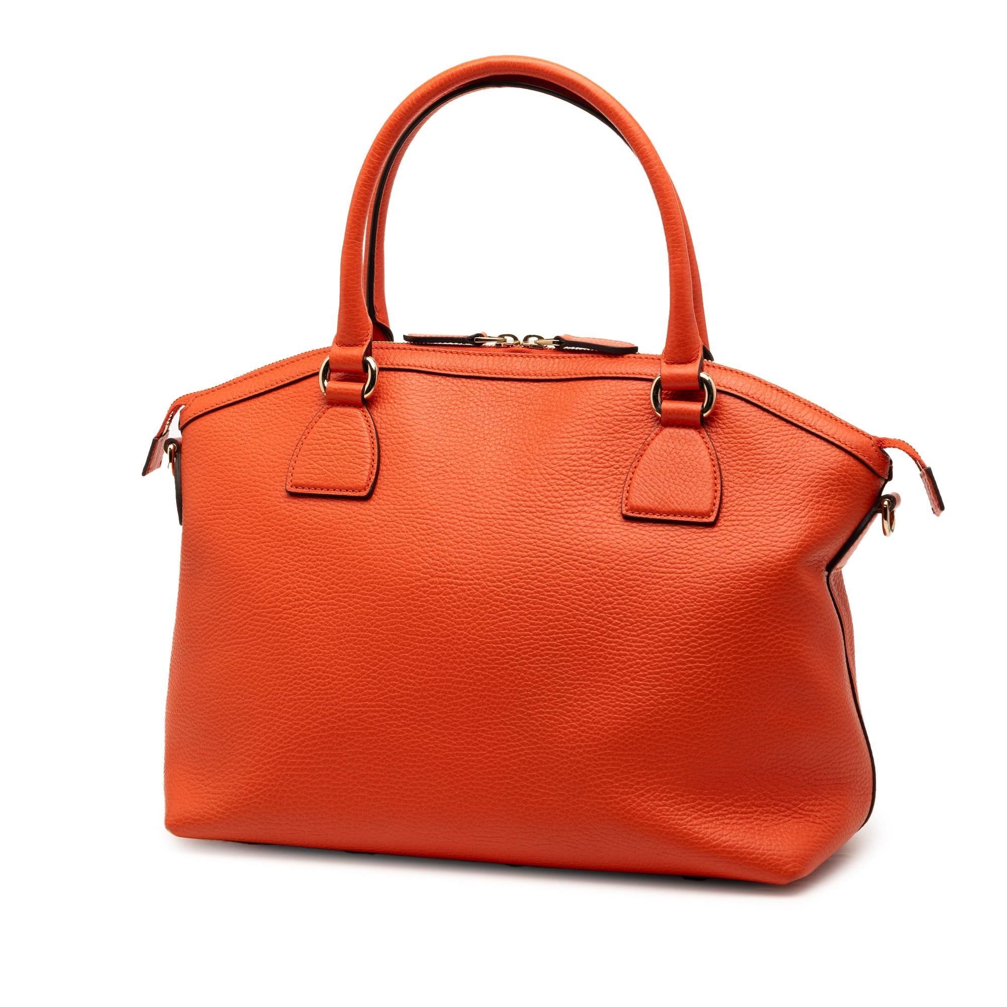 Gucci Medium Leather GG Charm Dome Satchel