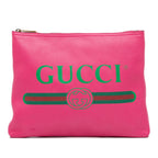 Gucci Medium Leather Logo Portfolio Clutch