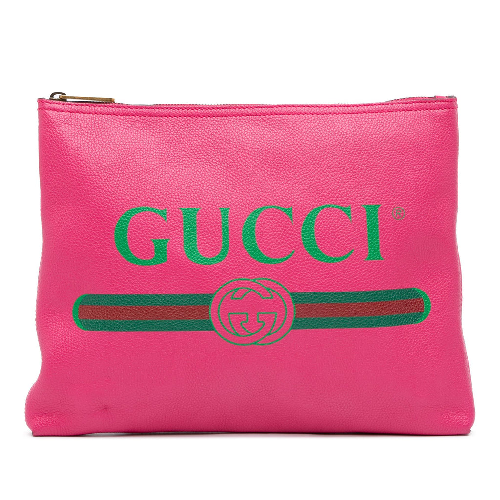 Gucci Medium Leather Logo Portfolio Clutch