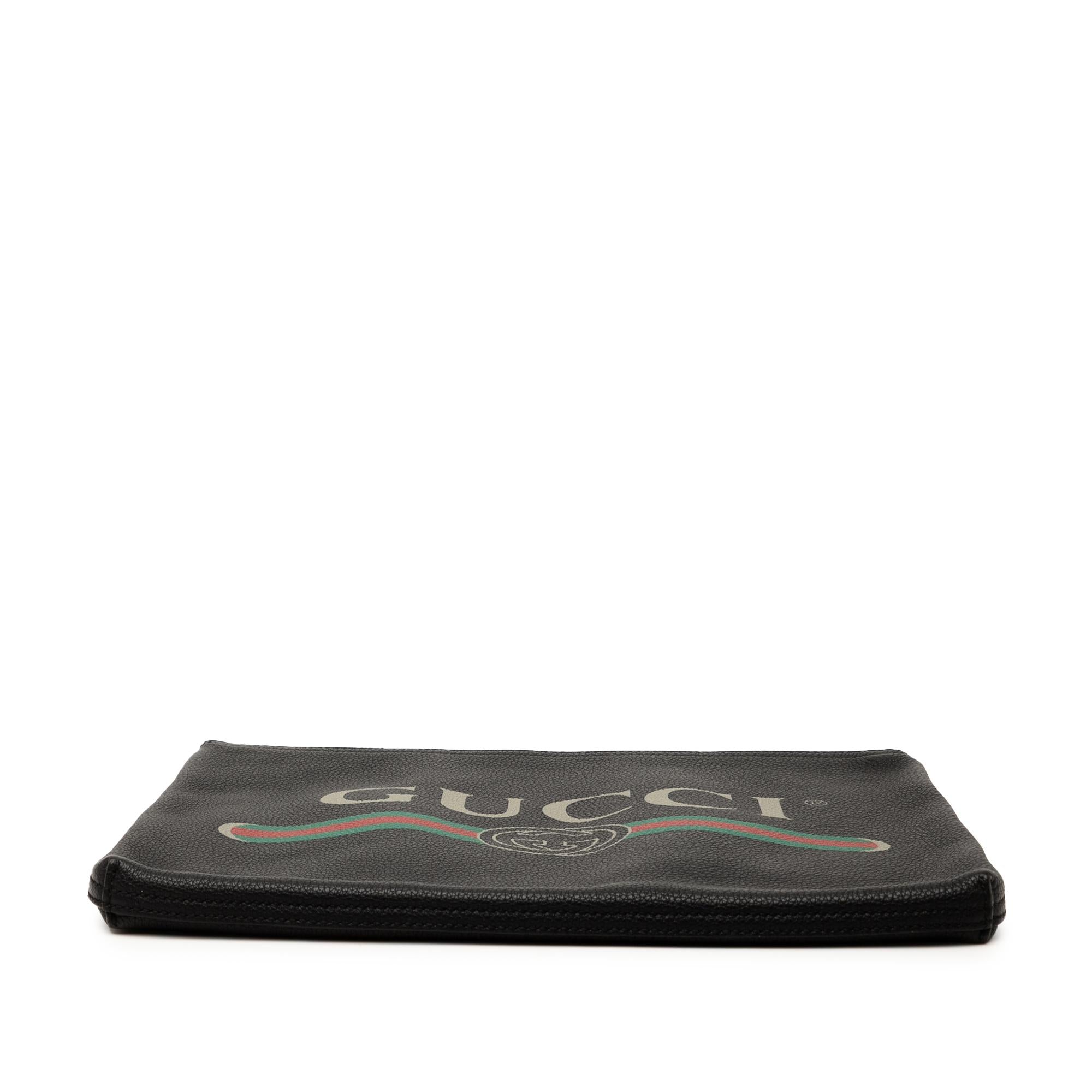 Gucci Medium Leather Logo Portfolio Clutch