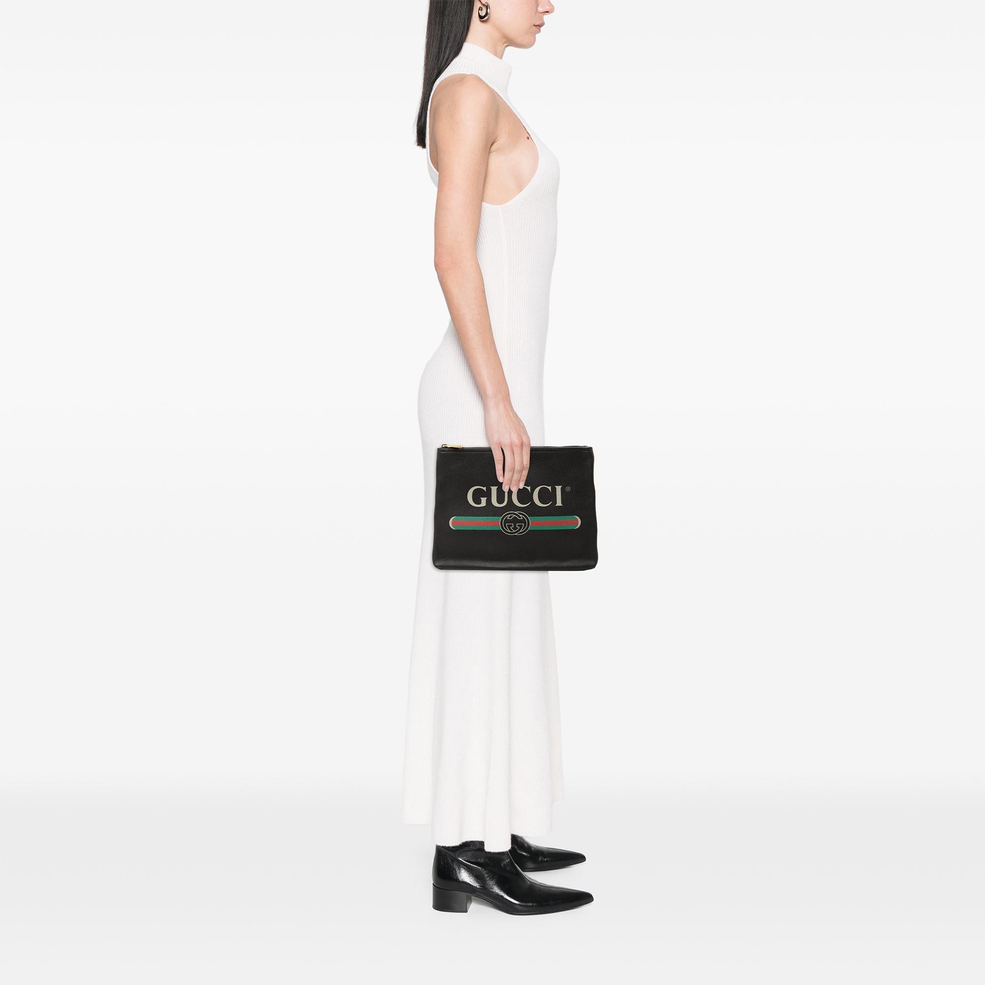 Gucci Medium Leather Logo Portfolio Clutch