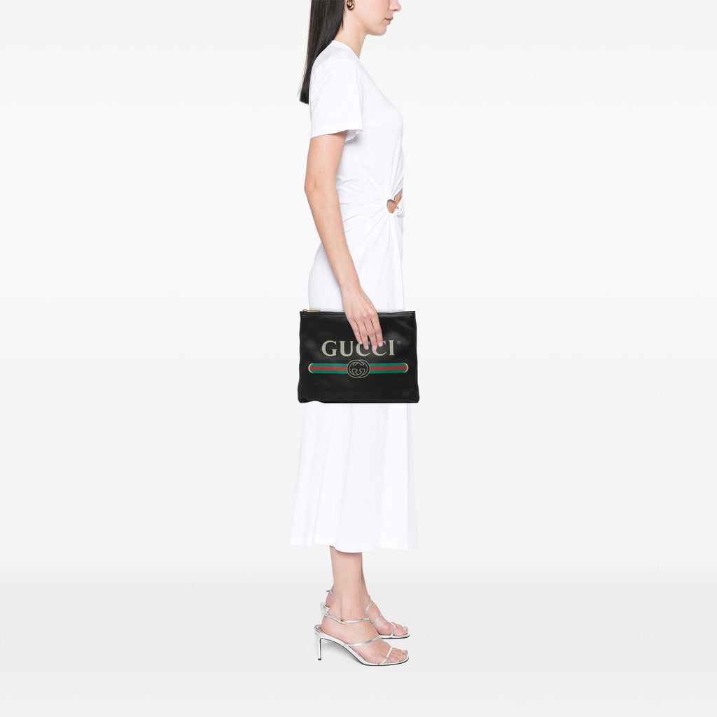 Gucci Medium Leather Logo Portfolio Clutch