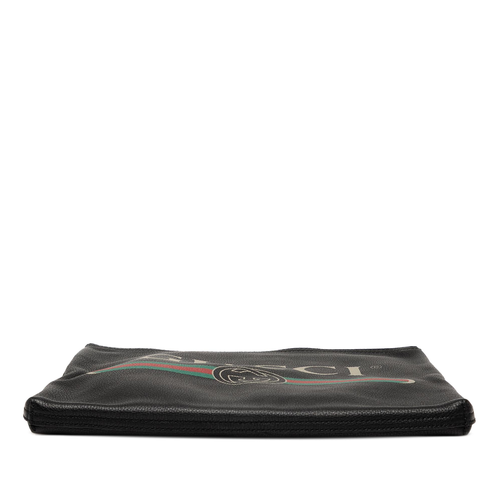 Gucci Medium Leather Logo Portfolio Clutch