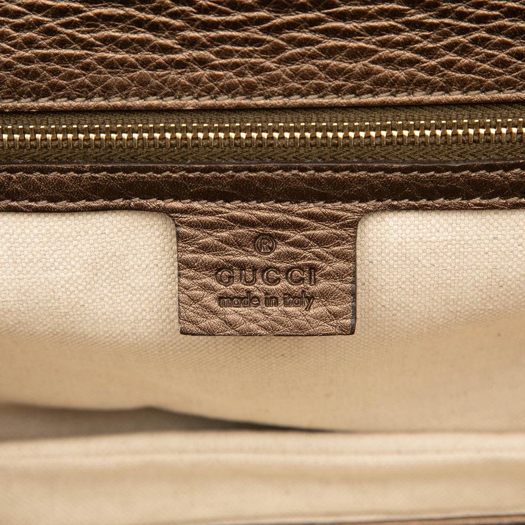 Gucci Medium Leather New Bamboo Satchel