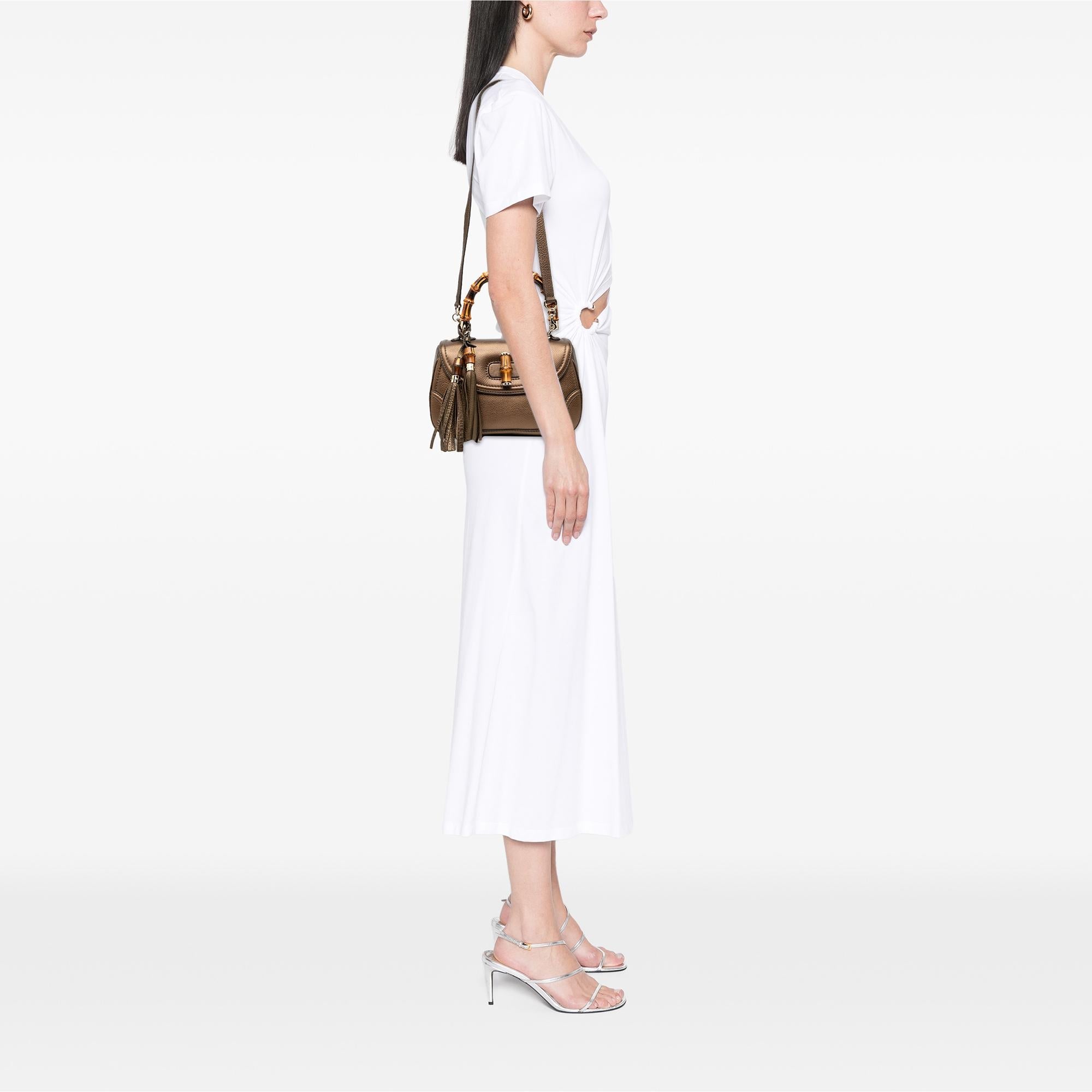 Gucci Medium Leather New Bamboo Satchel