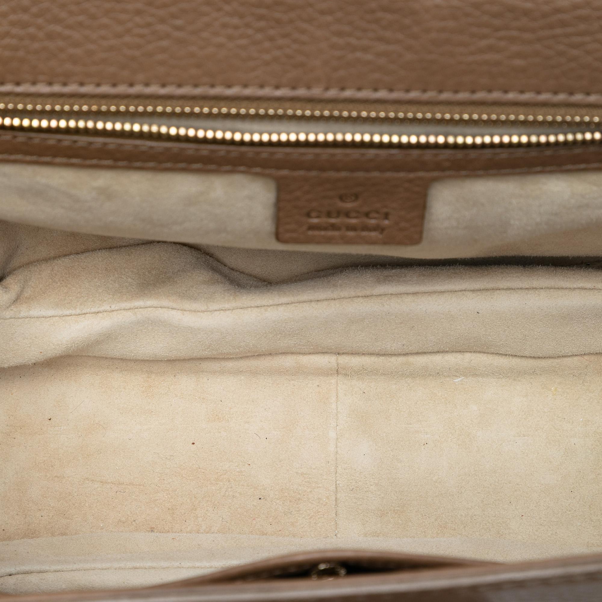 Gucci Medium Leather New Bamboo Satchel