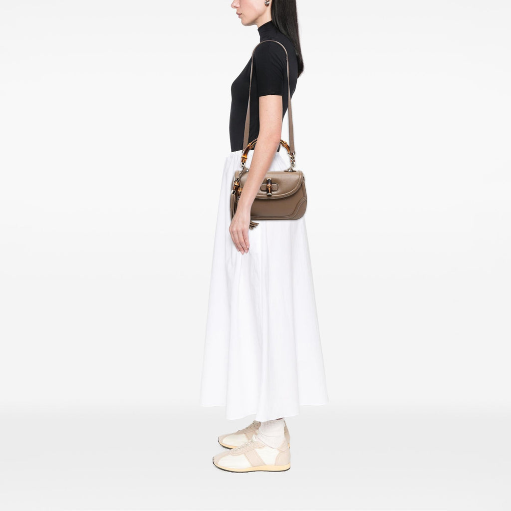 Gucci Medium Leather New Bamboo Satchel