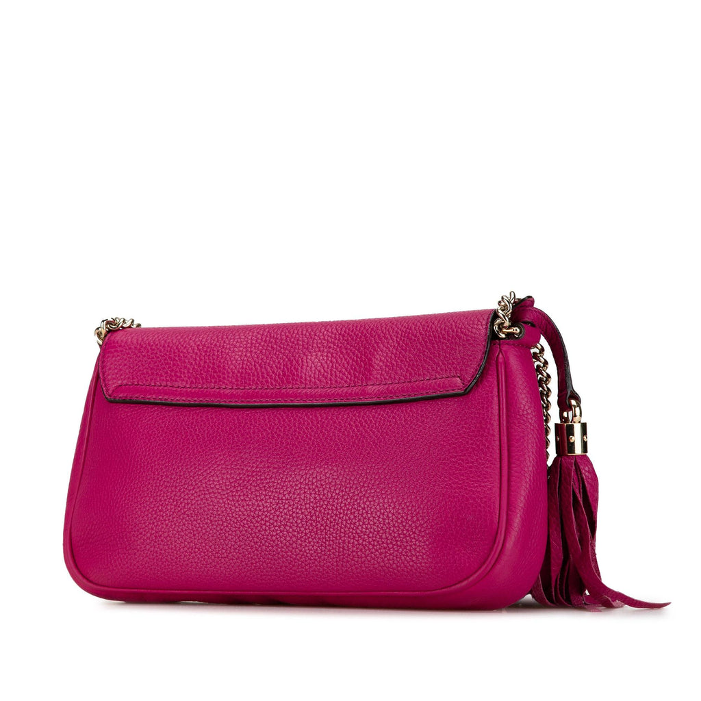 Gucci Medium Leather Soho Chain Flap Crossbody (SHG-eeJesX)