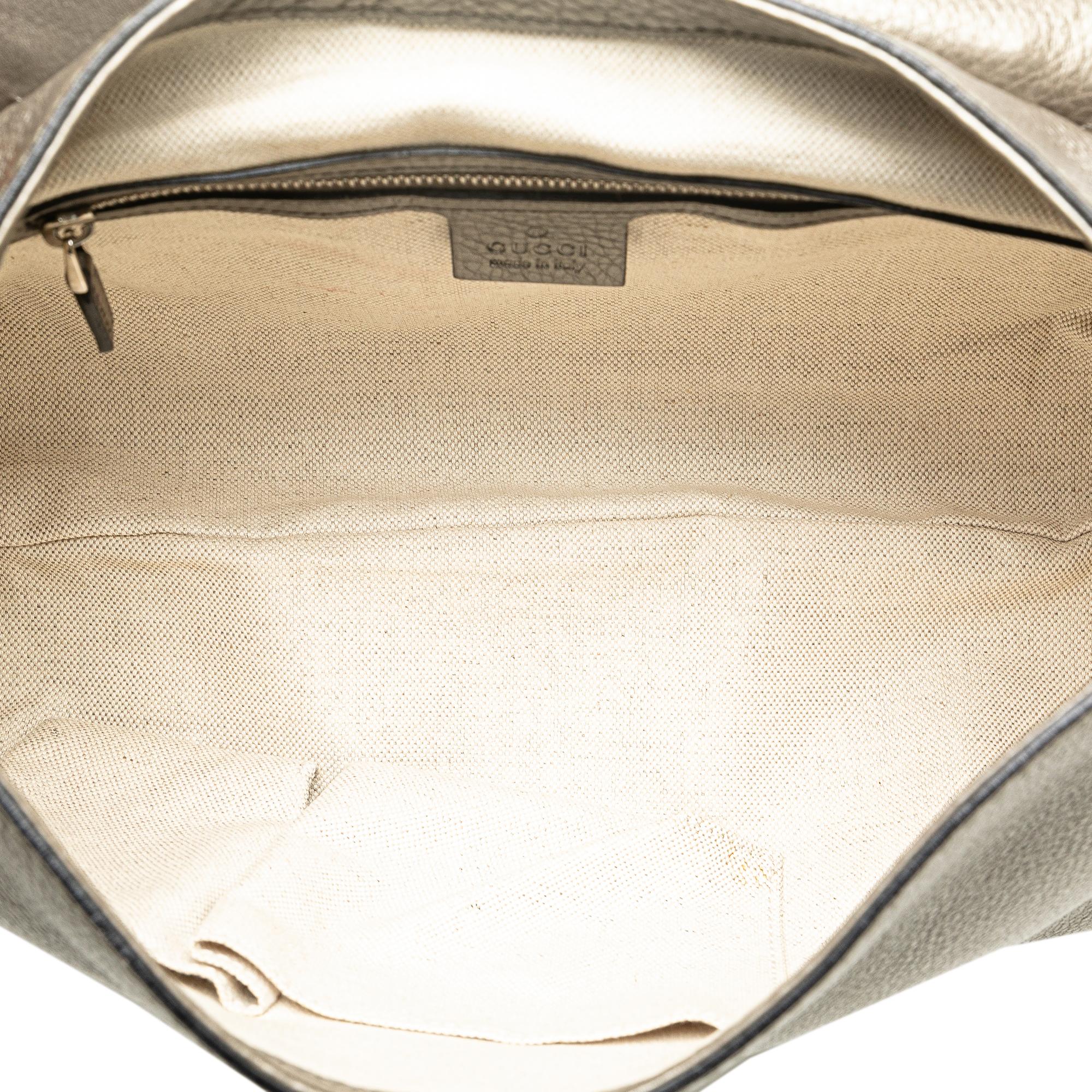 Gucci Medium Leather Techno Horsebit Flap Shoulder Bag