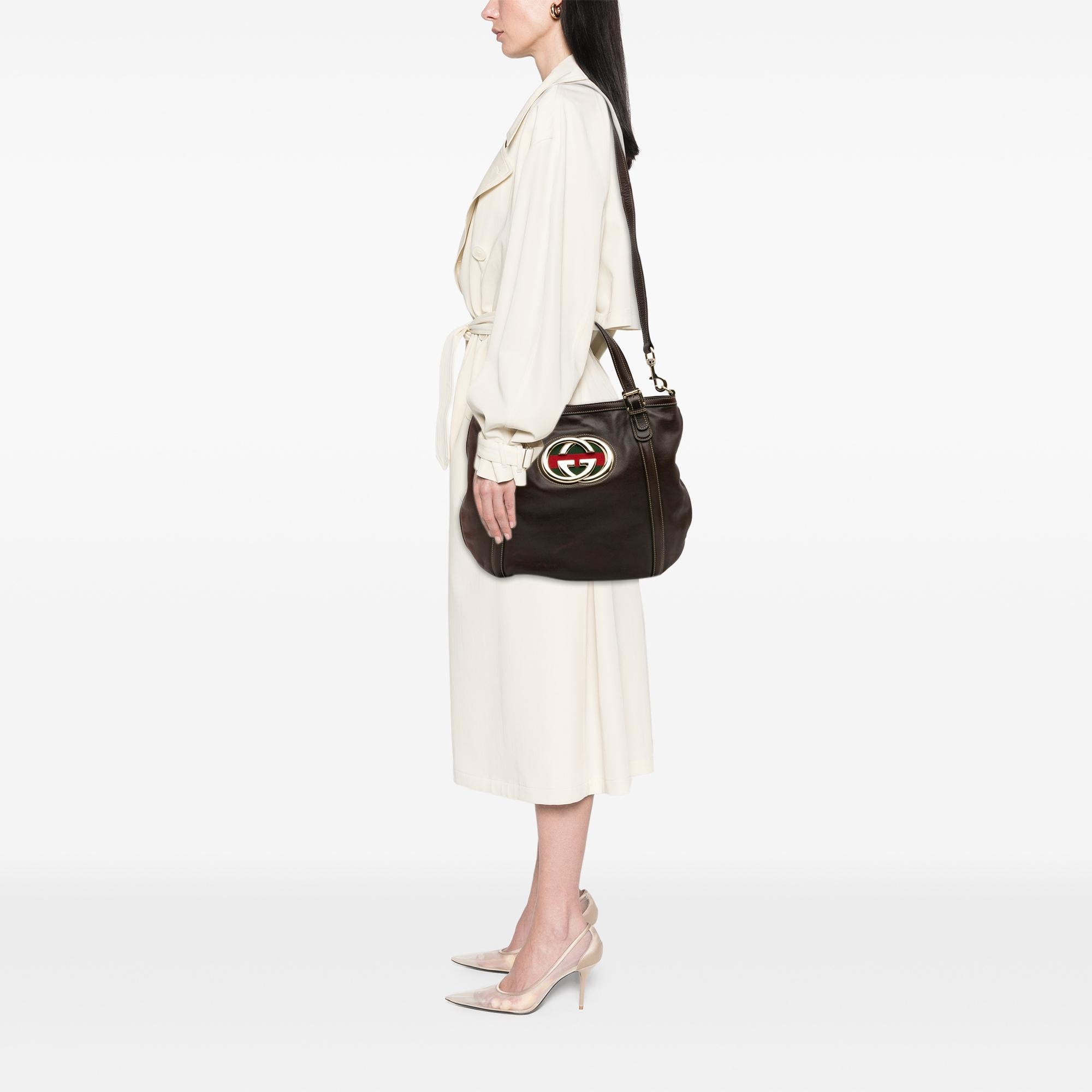 Gucci Medium Leather Web Britt Satchel