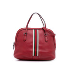 Gucci Medium Leather Web Dome Satchel