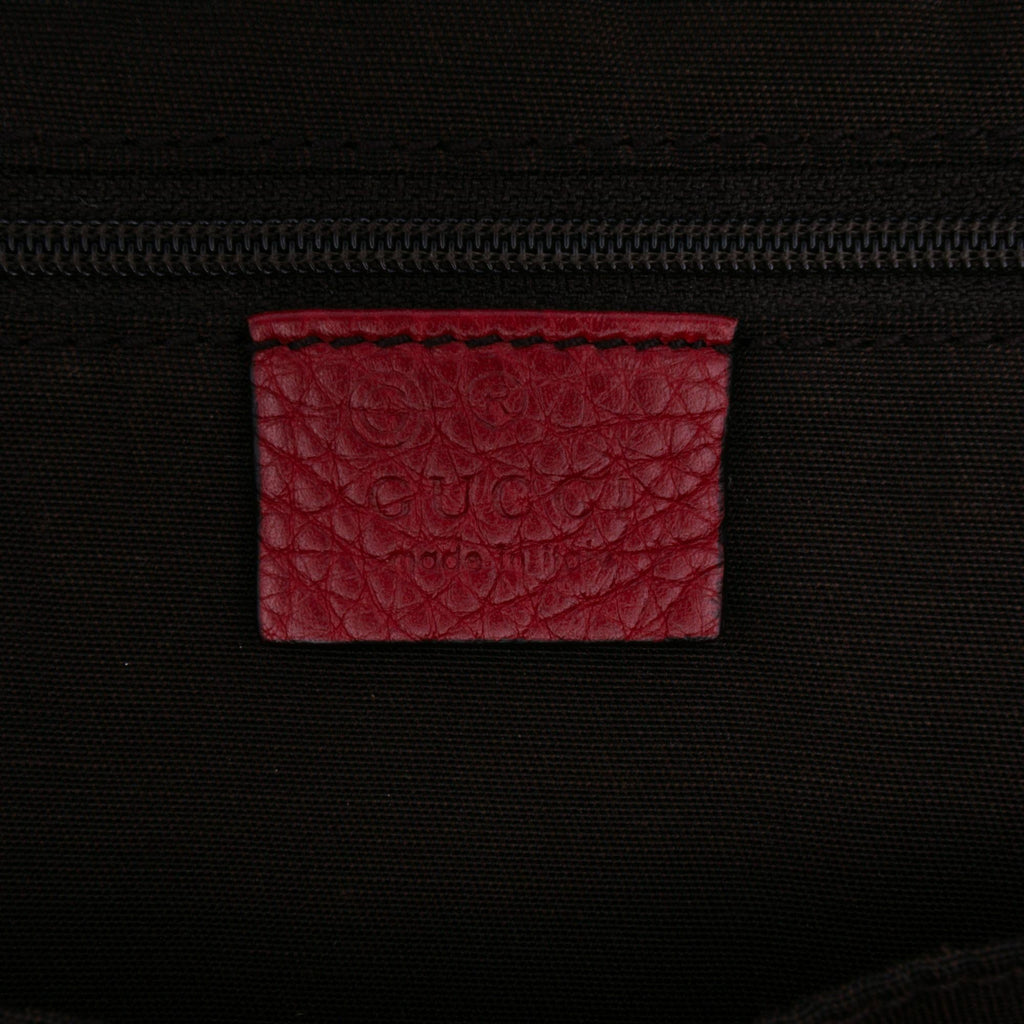 Gucci Medium Leather Web Dome Satchel