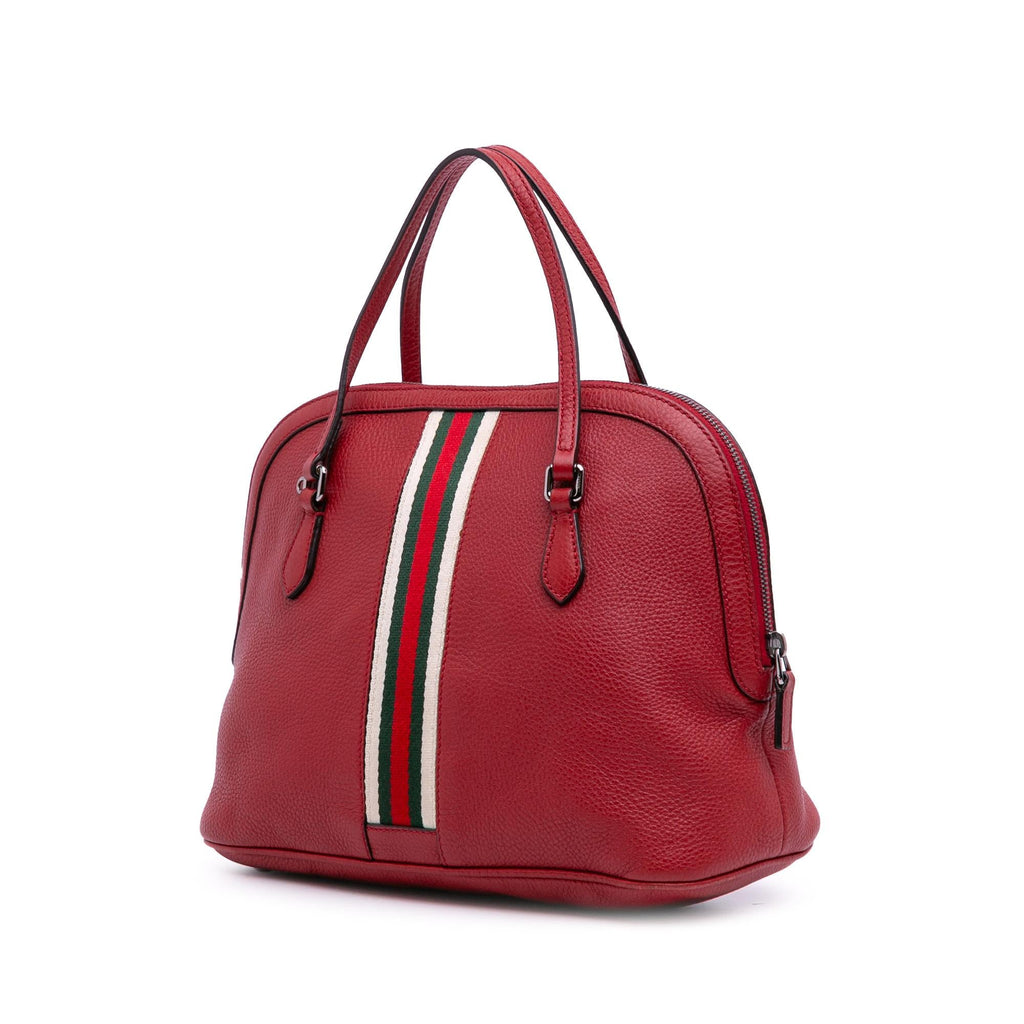 Gucci Medium Leather Web Dome Satchel