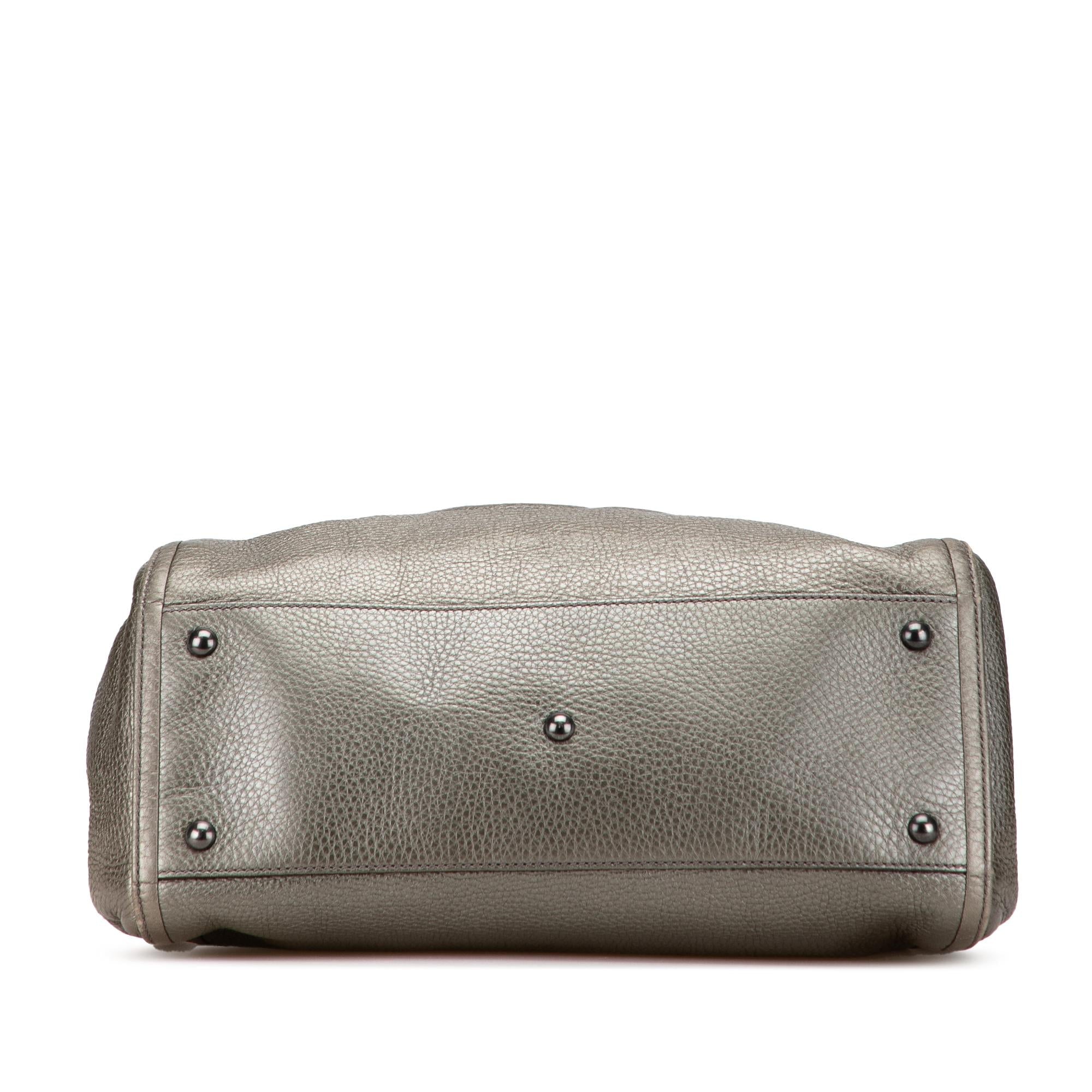 Gucci Medium Metallic Leather Soho Cellarius Tote