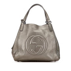 Gucci Medium Metallic Leather Soho Cellarius Tote