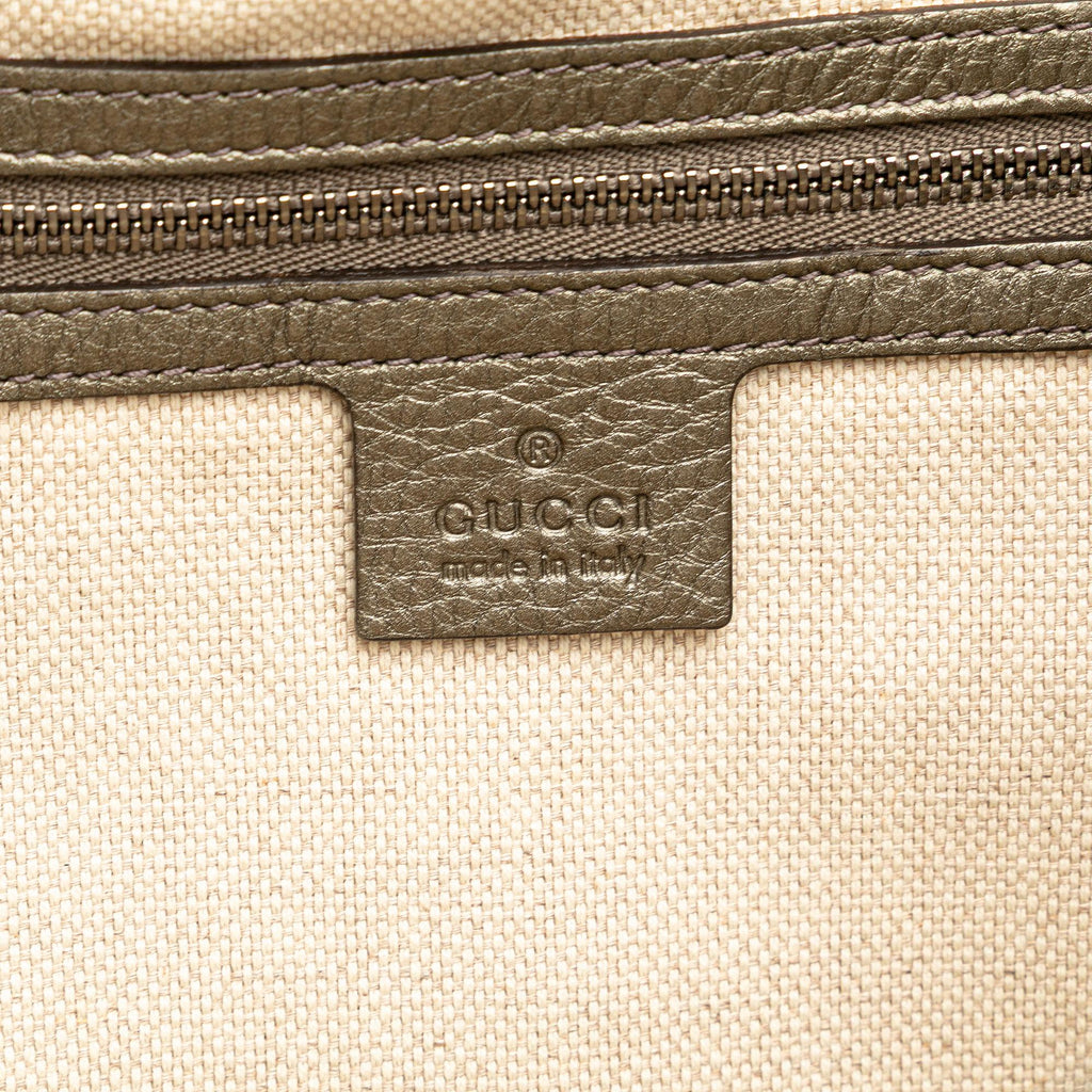 Gucci Medium Metallic Leather Soho Cellarius Tote