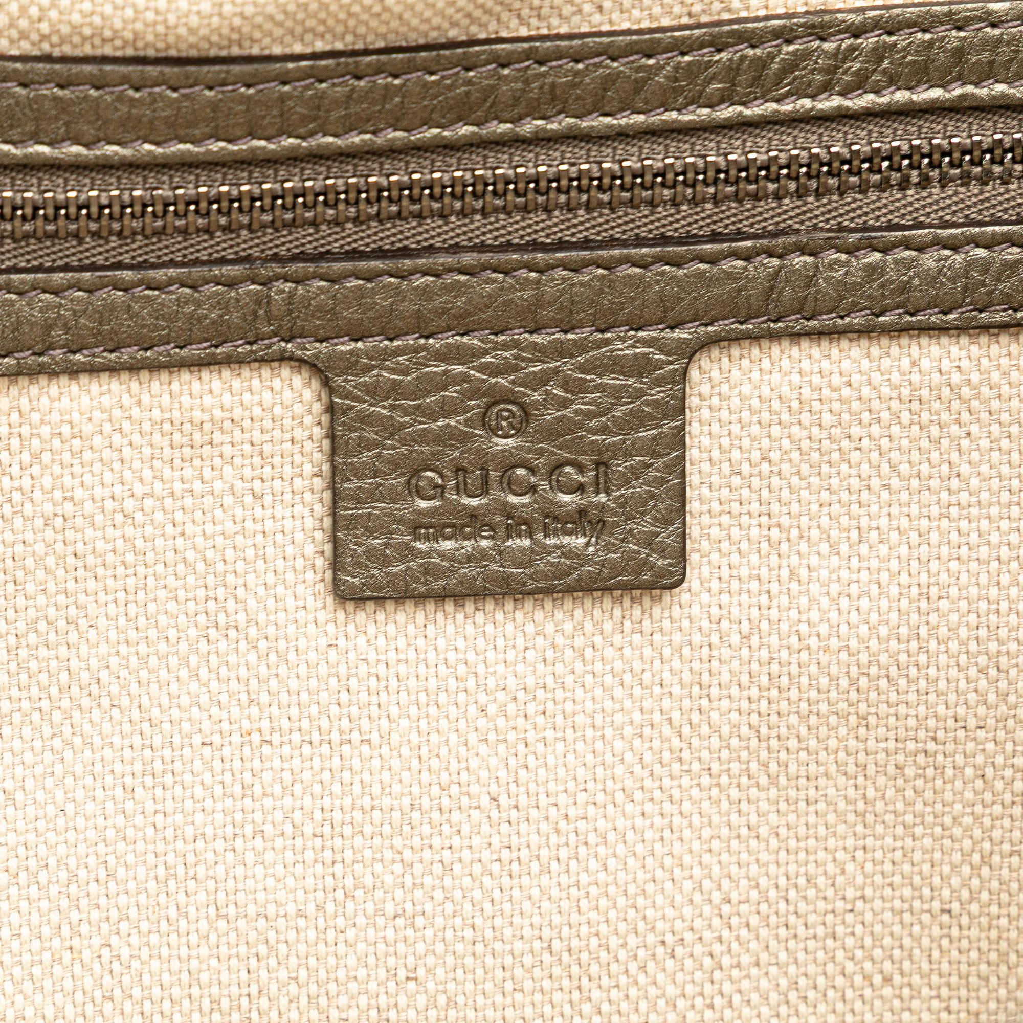 Gucci Medium Metallic Leather Soho Cellarius Tote