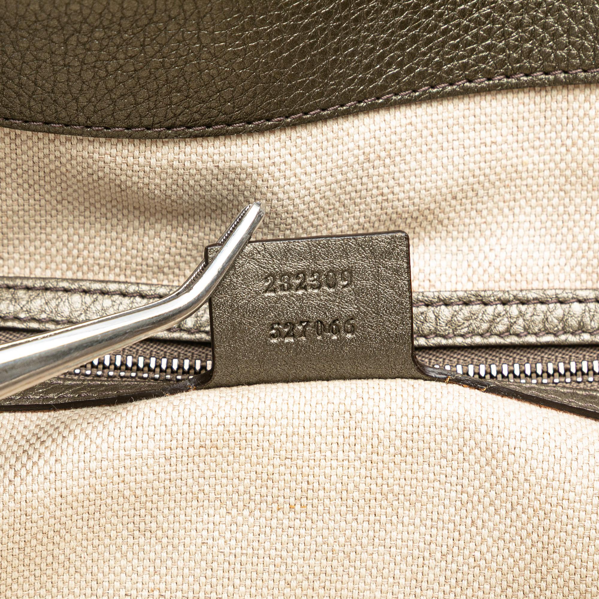 Gucci Medium Metallic Leather Soho Cellarius Tote