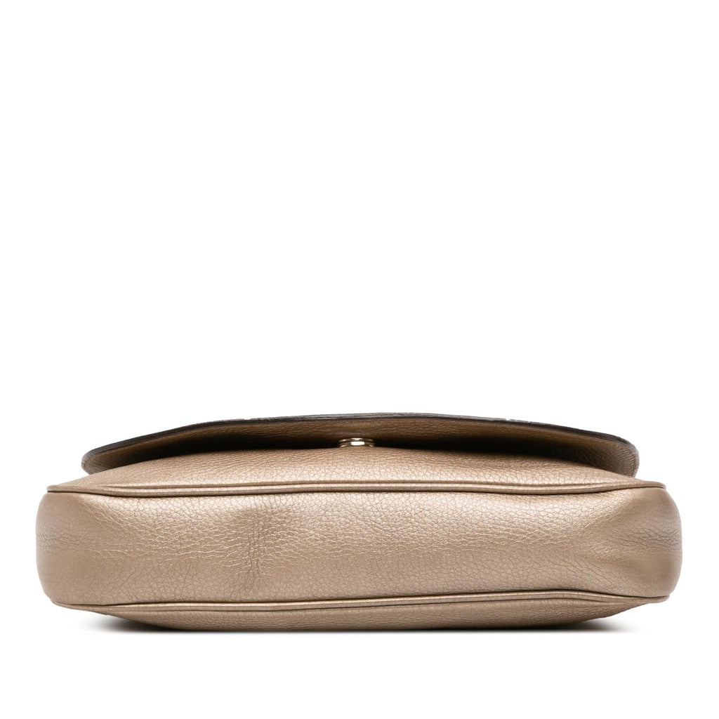 Gucci Medium Metallic Leather Soho Chain Flap Crossbody