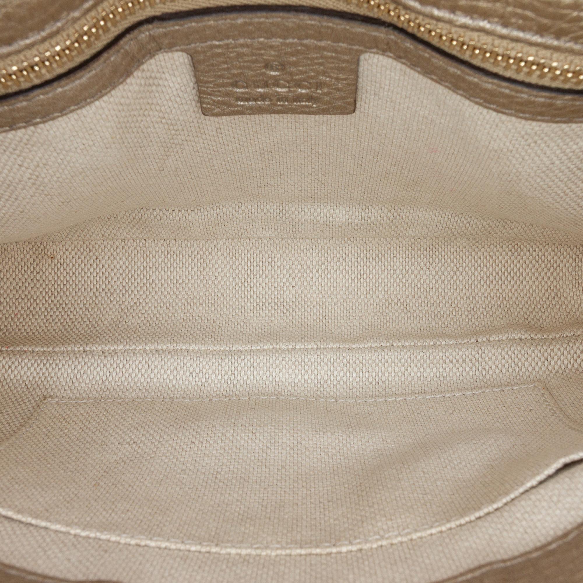 Gucci Medium Metallic Leather Soho Chain Flap Crossbody