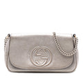 Gucci Medium Metallic Leather Soho Chain Flap Crossbody