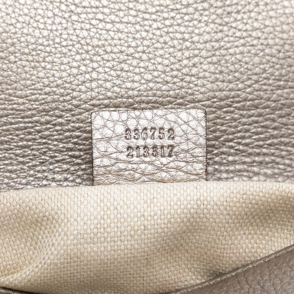 Gucci Medium Metallic Leather Soho Chain Flap Crossbody