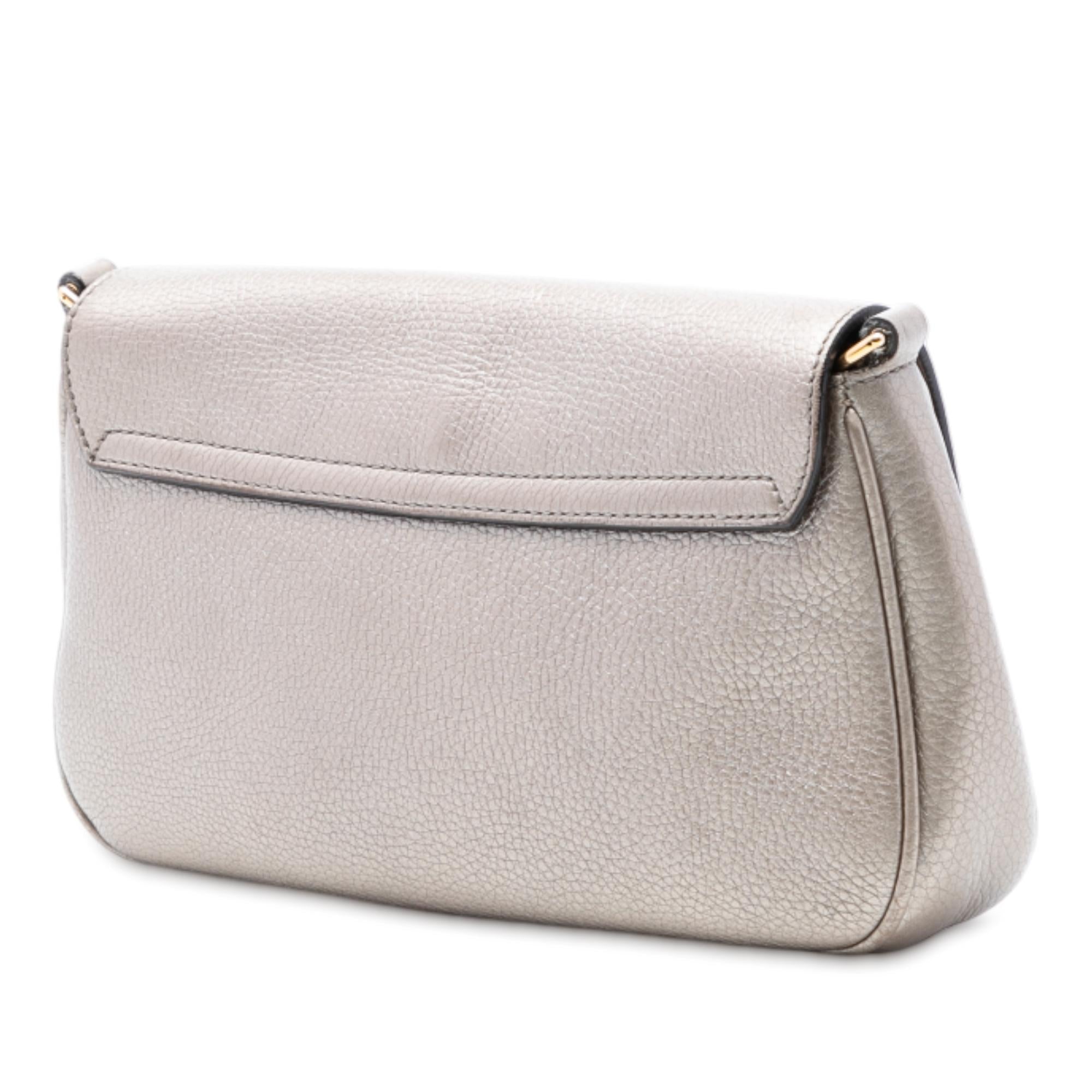 Gucci Medium Metallic Leather Soho Chain Flap Crossbody