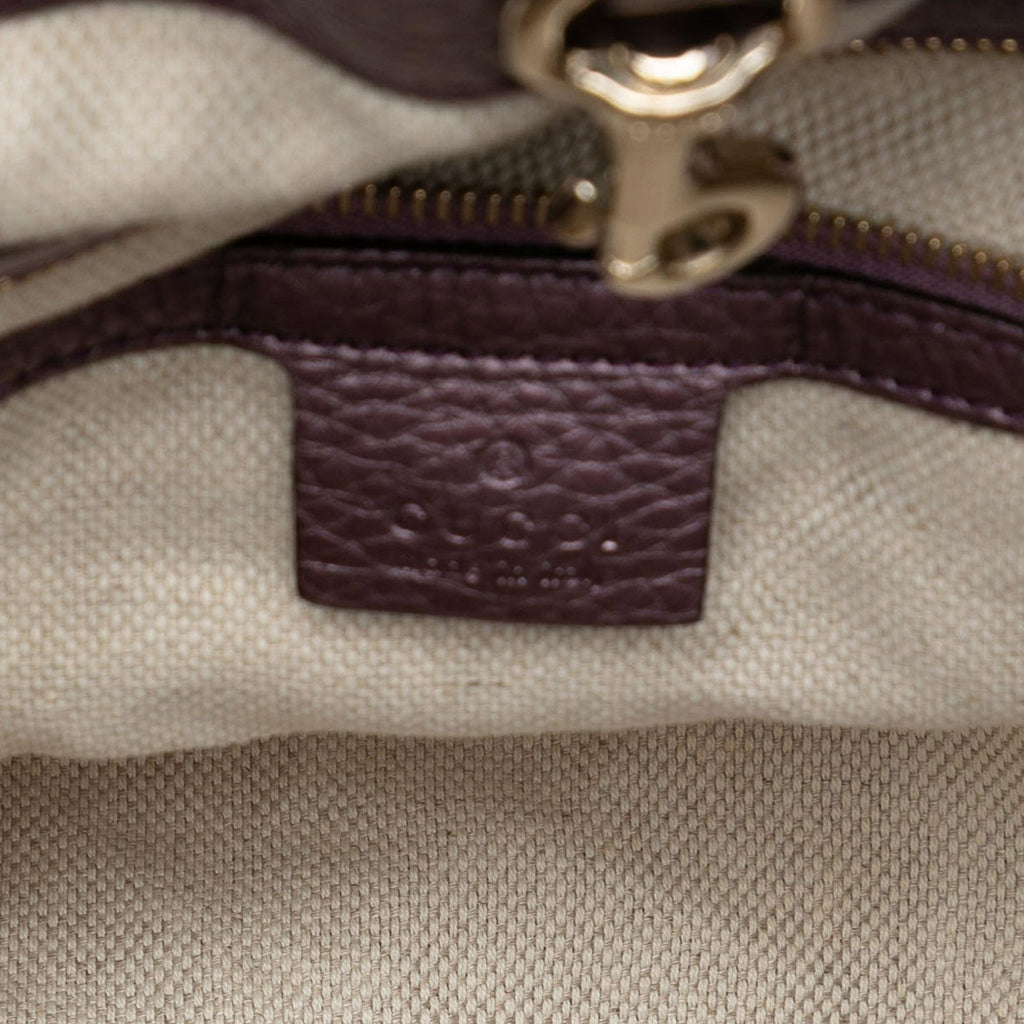 Gucci Medium Metallic Leather Soho Chain Tote