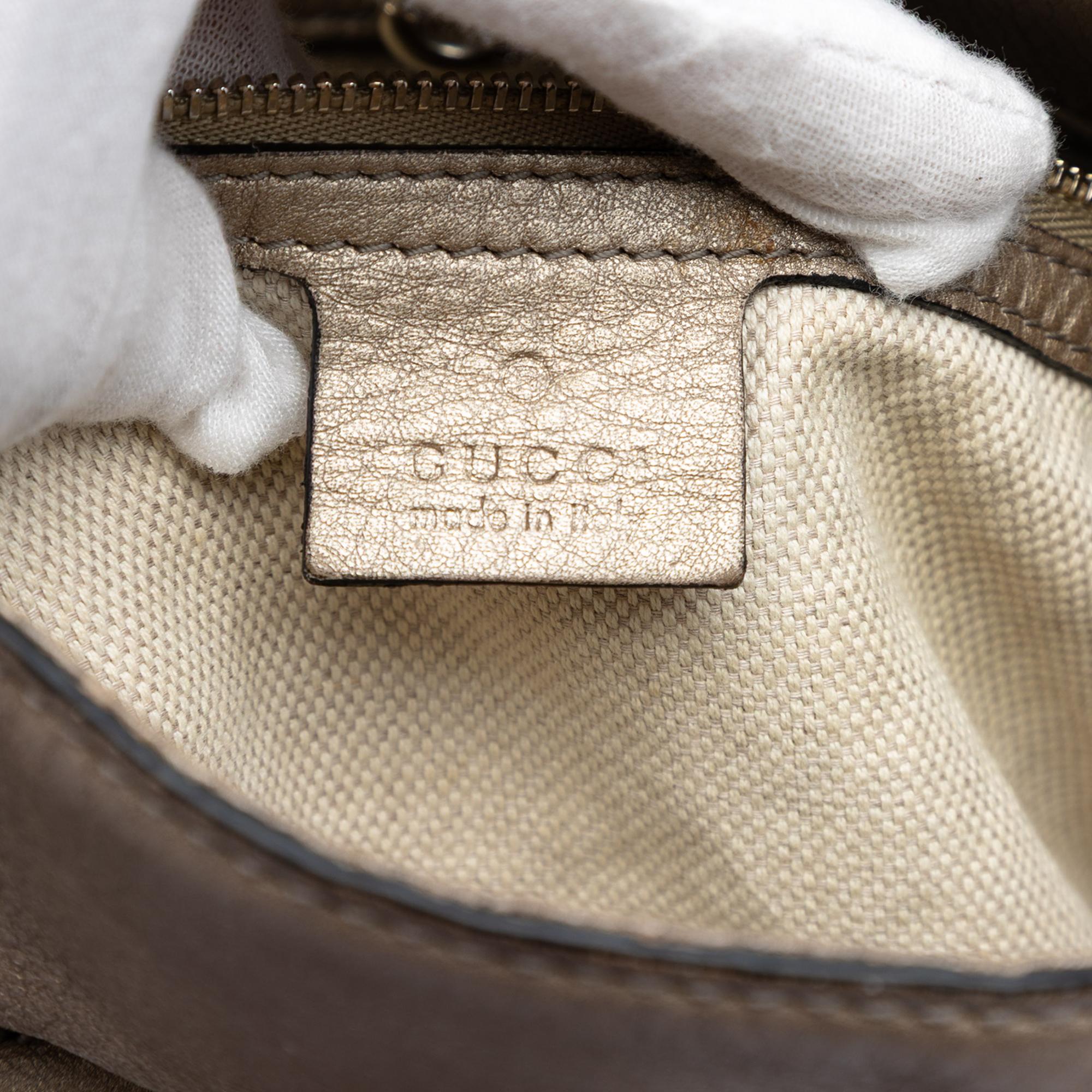 Gucci Medium Metallic Leather Soho Chain Tote