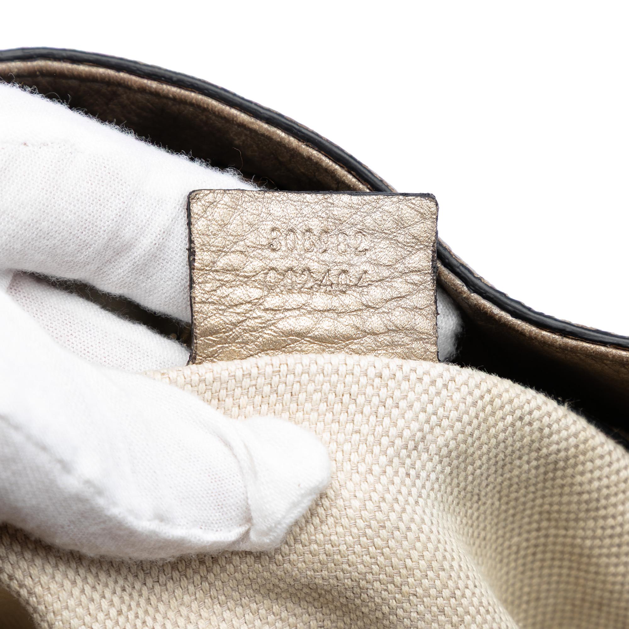 Gucci Medium Metallic Leather Soho Chain Tote