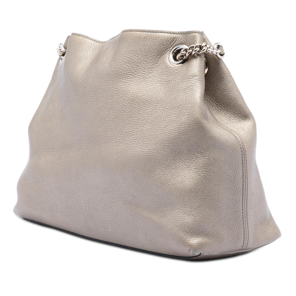 Gucci Medium Metallic Leather Soho Chain Tote