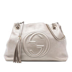 Gucci Medium Metallic Leather Soho Chain Tote