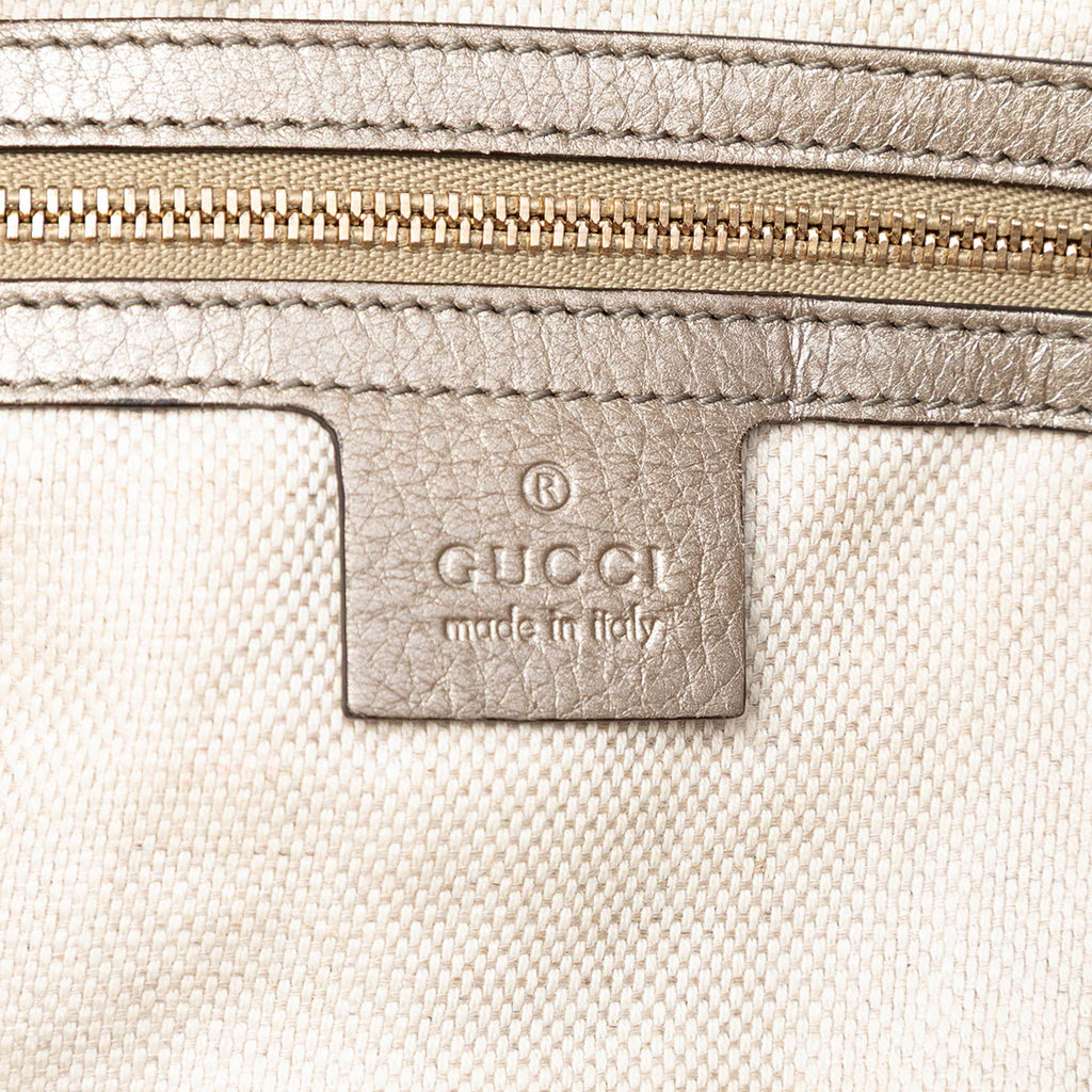 Gucci Medium Metallic Leather Soho Chain Tote