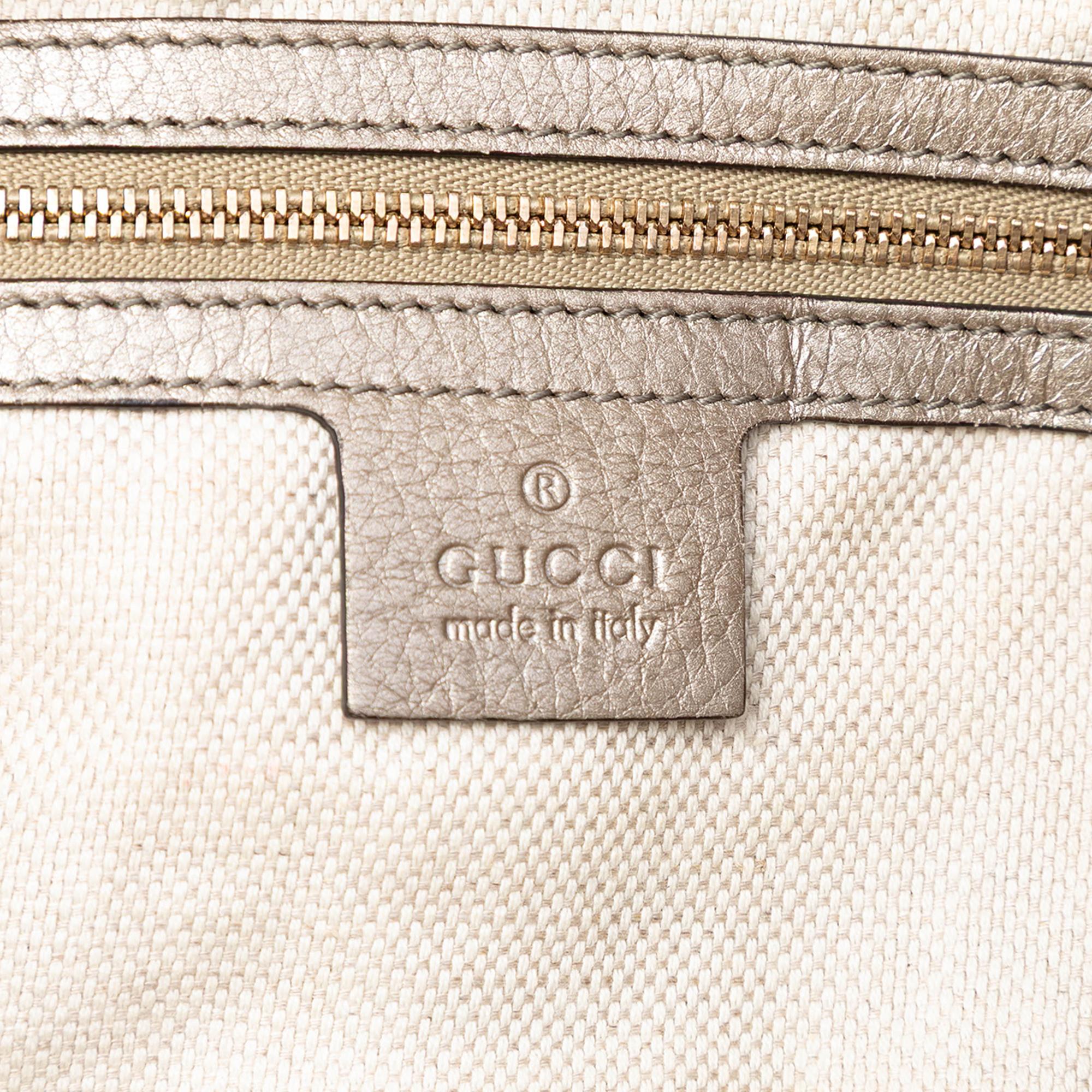 Gucci Medium Metallic Leather Soho Chain Tote