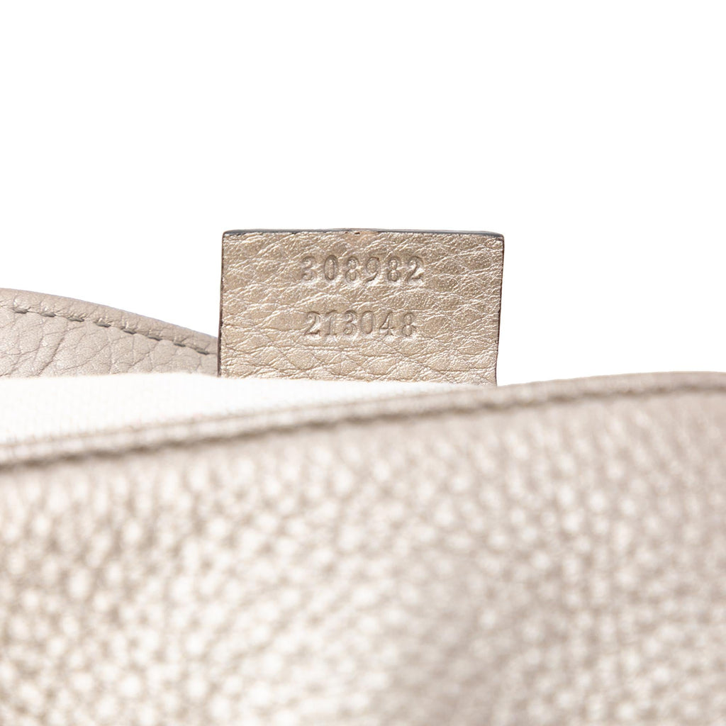 Gucci Medium Metallic Leather Soho Chain Tote