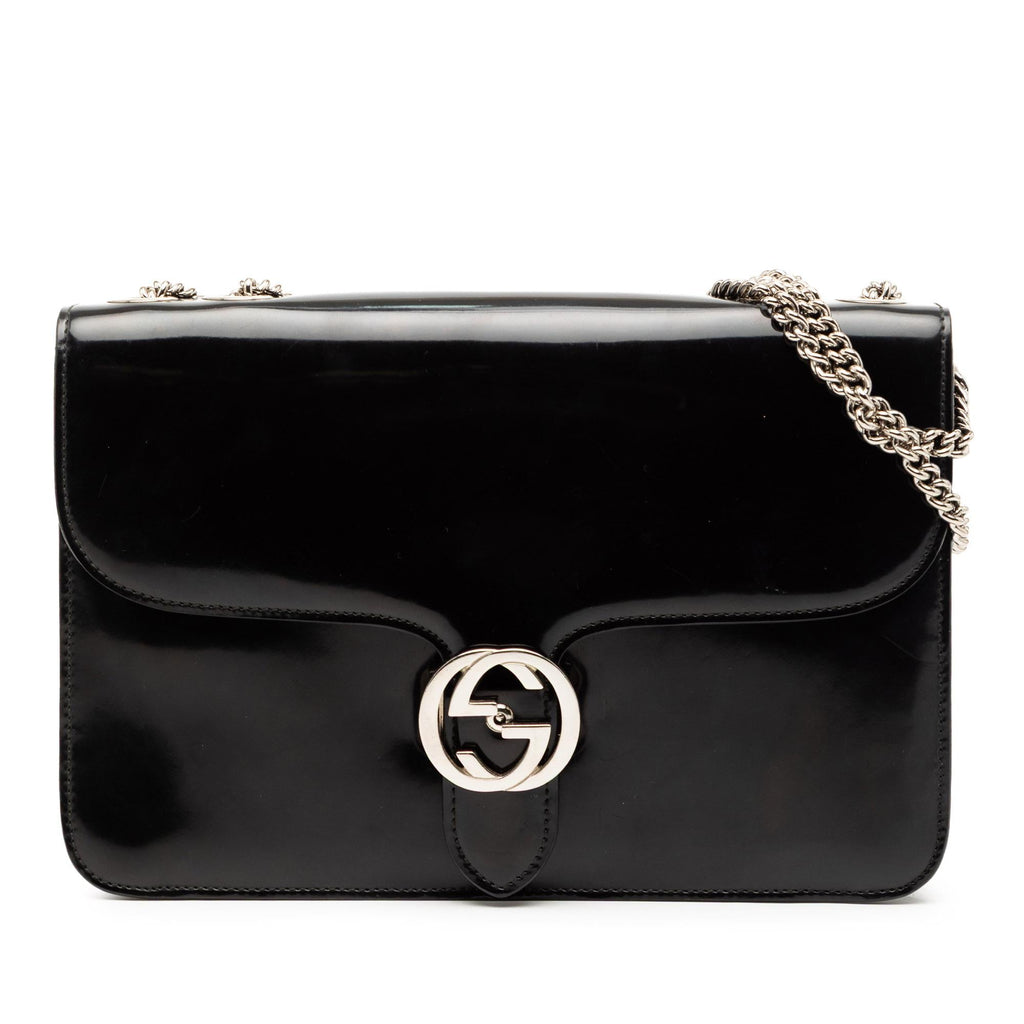 Gucci Medium Patent Dollar Interlocking G Crossbody