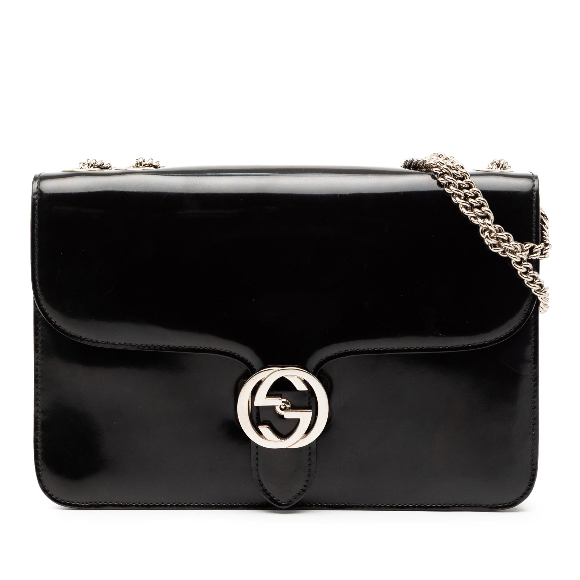 Gucci Medium Patent Dollar Interlocking G Crossbody