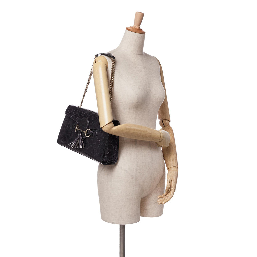 Gucci Medium Patent Guccissima Emily Shoulder Bag