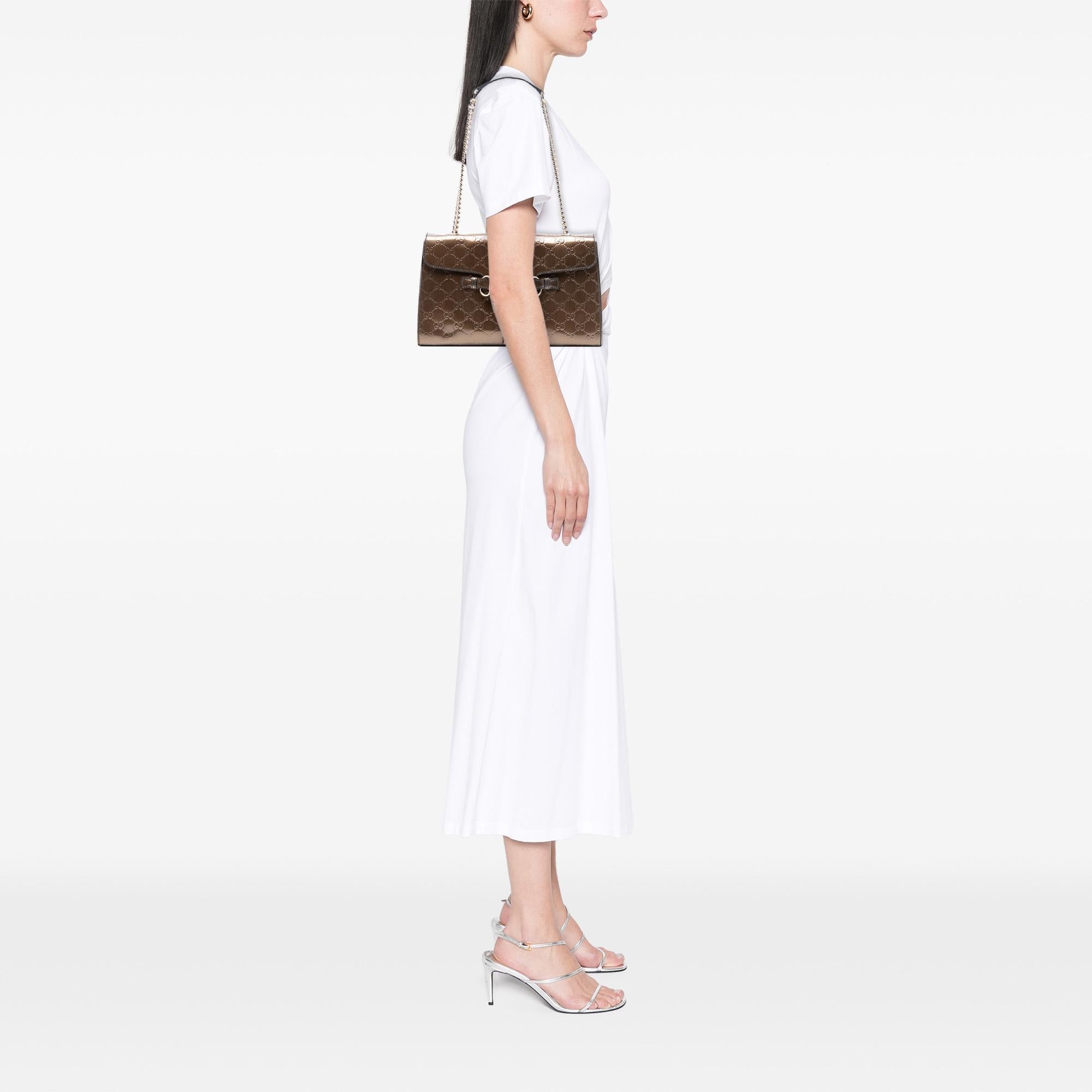 Gucci Medium Patent Guccissima Emily Shoulder Bag