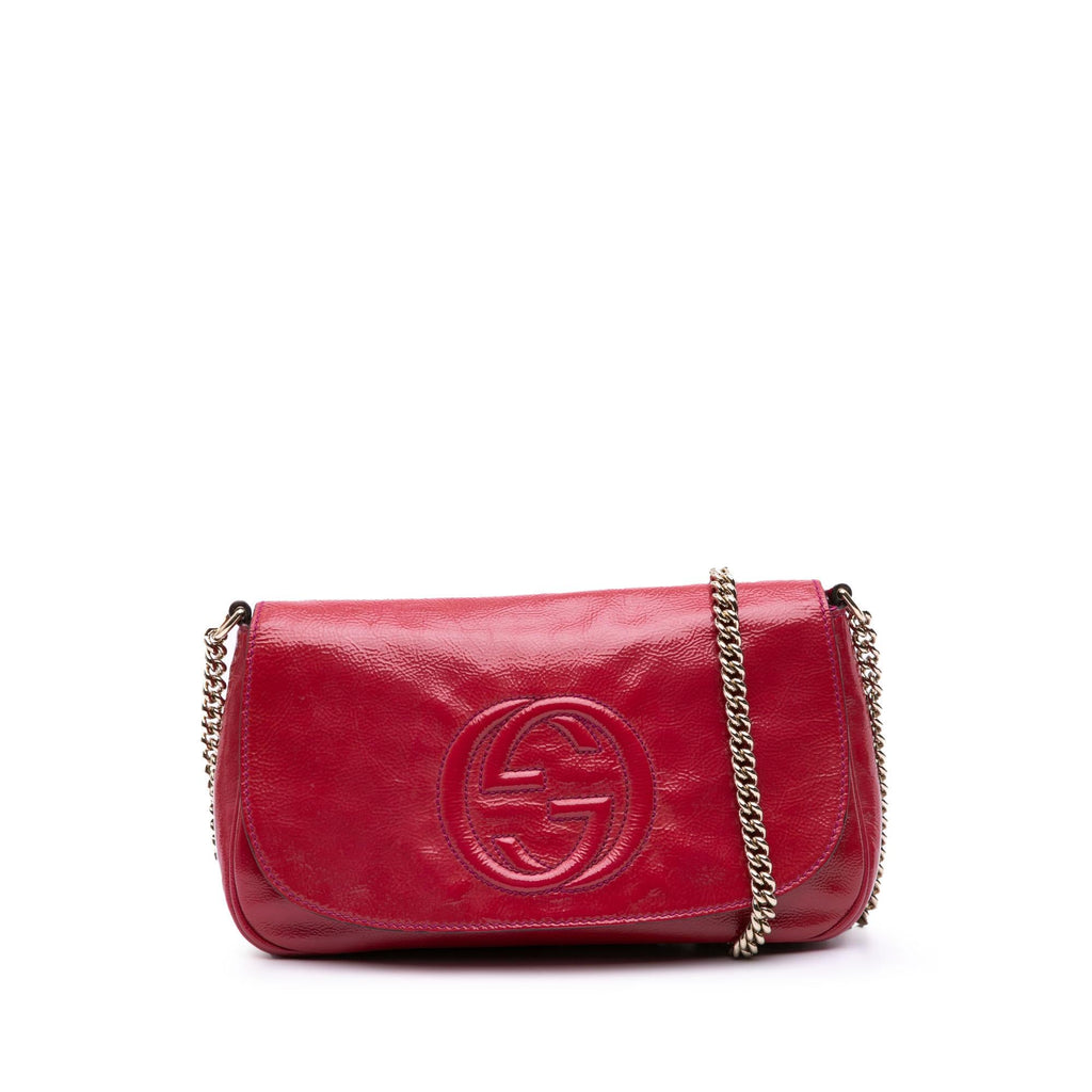 Gucci Medium Patent Soho Chain Flap Crossbody