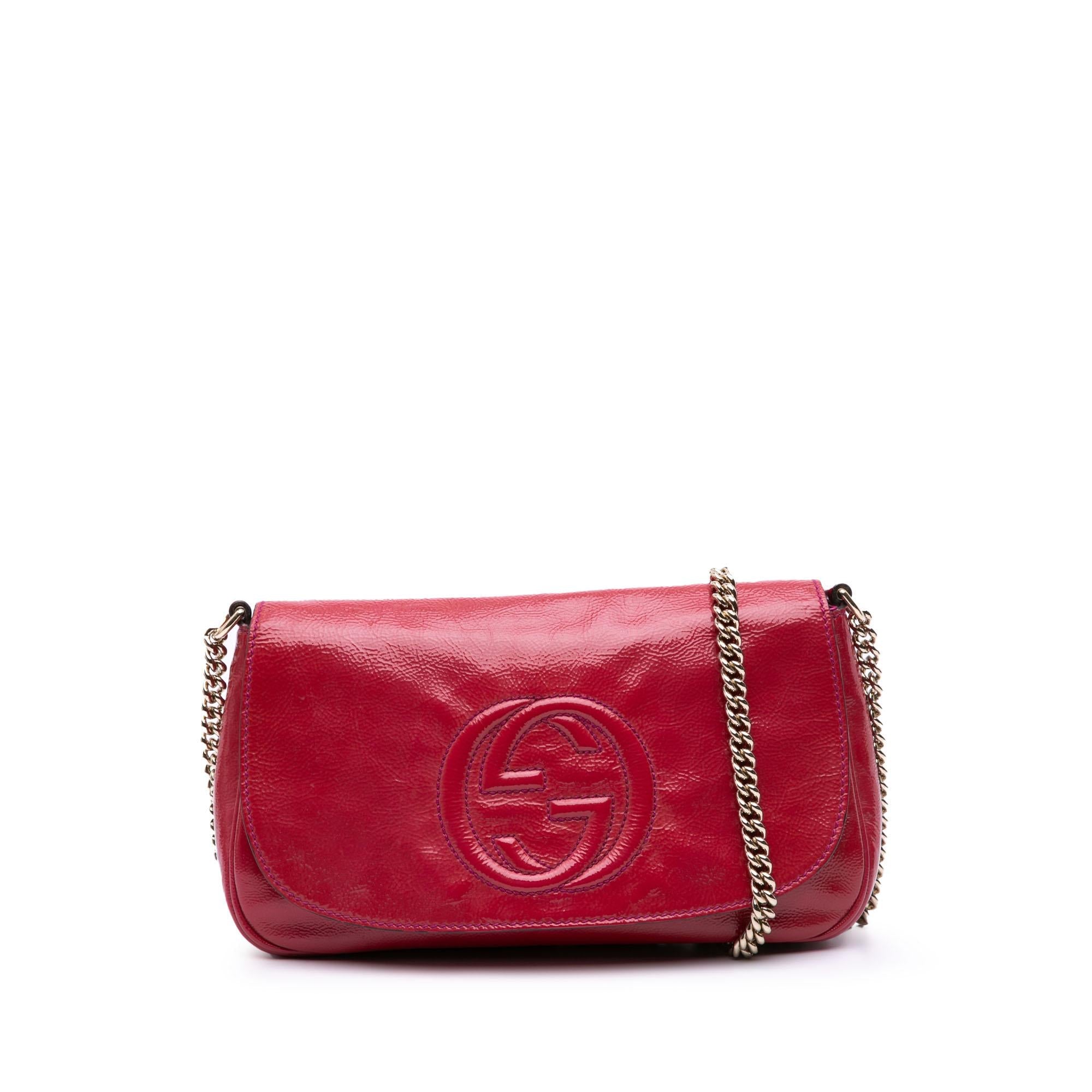 Gucci Medium Patent Soho Chain Flap Crossbody