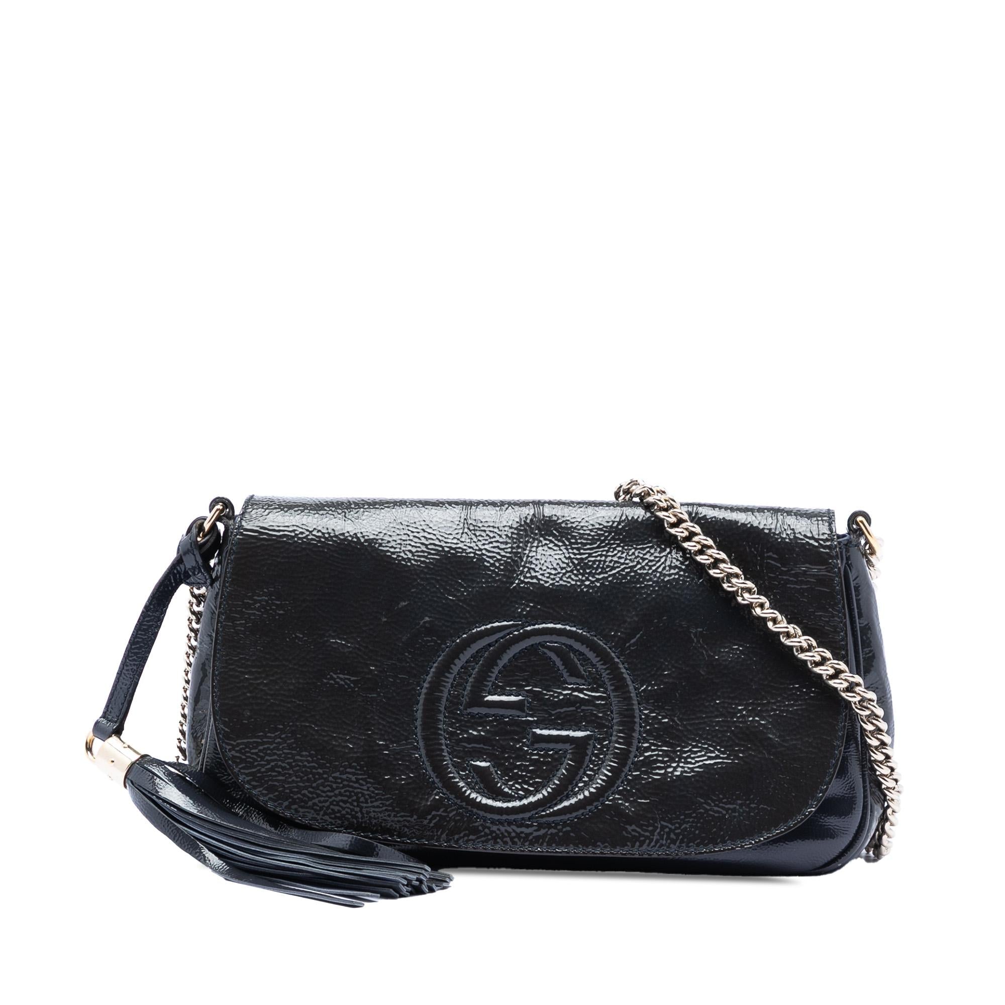 Gucci Medium Patent Soho Chain Flap Crossbody