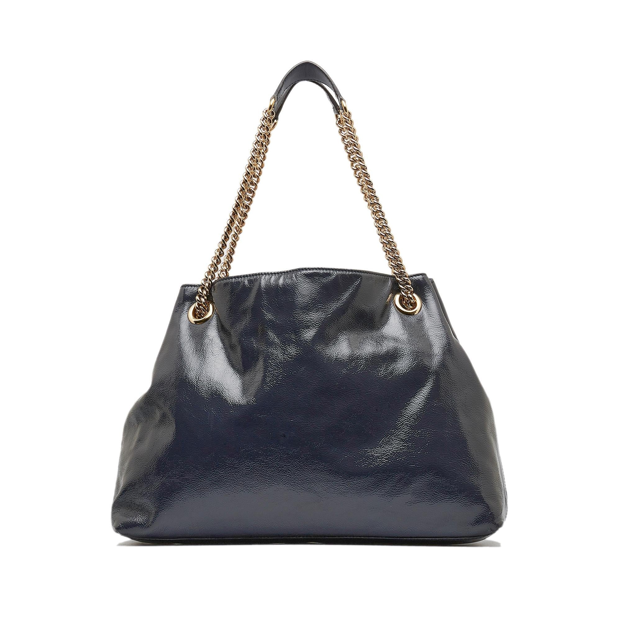 Gucci Medium Patent Soho Chain Tote (SHG-ln0QMk)