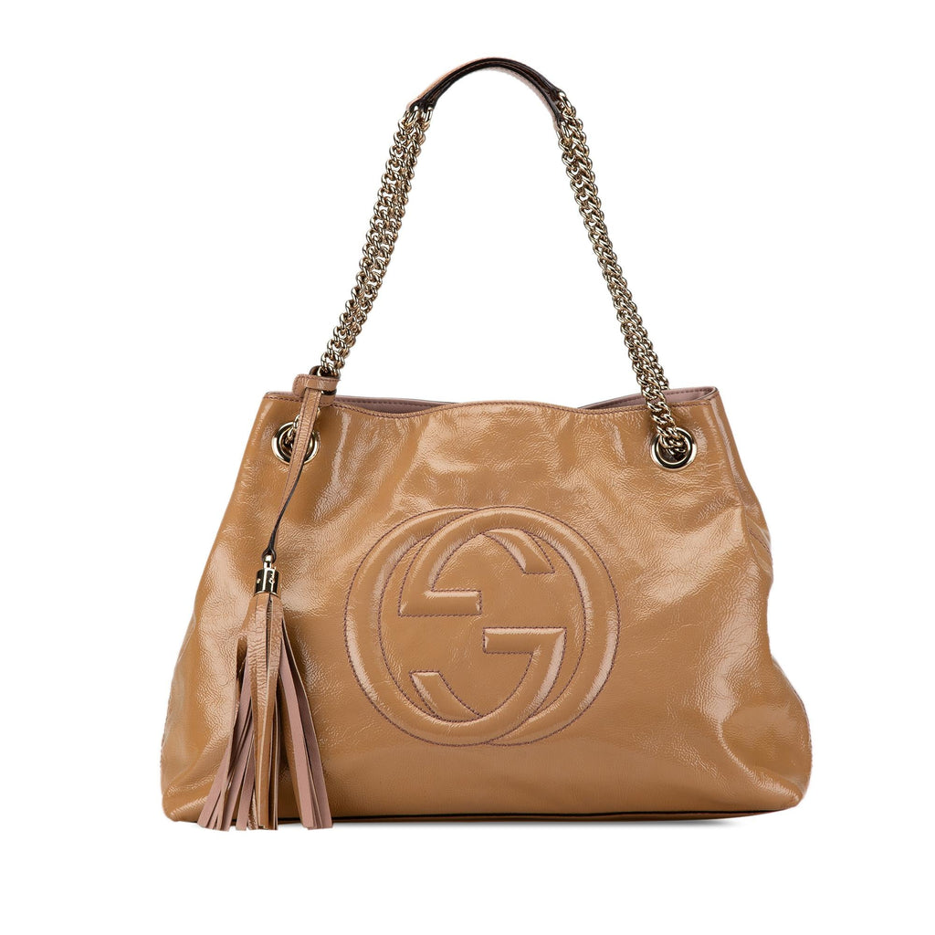 Gucci Medium Patent Soho Chain Tote (SHG-wf1hvh)