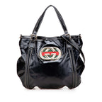 Gucci Medium Patent Web Britt Satchel