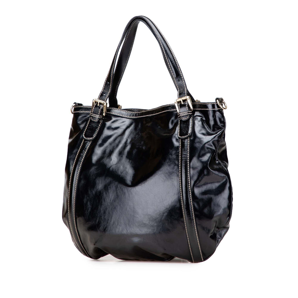 Gucci Medium Patent Web Britt Satchel