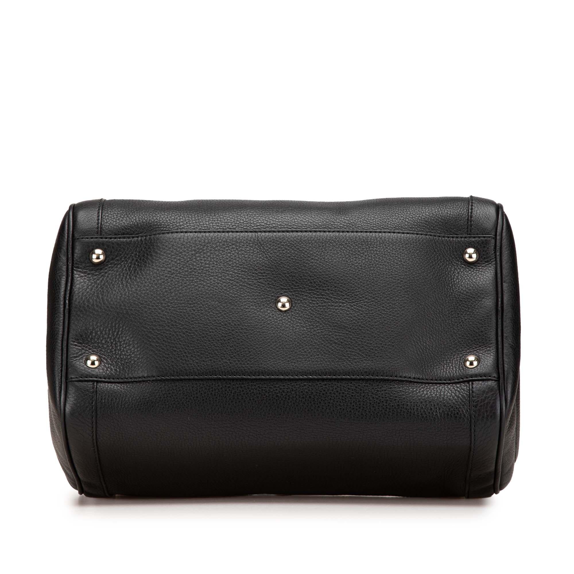 Gucci Medium Pebbled Calfskin Soho Boston Bag
