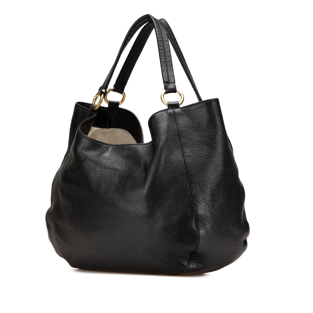 Gucci Medium Pebbled Calfskin Twill Tote