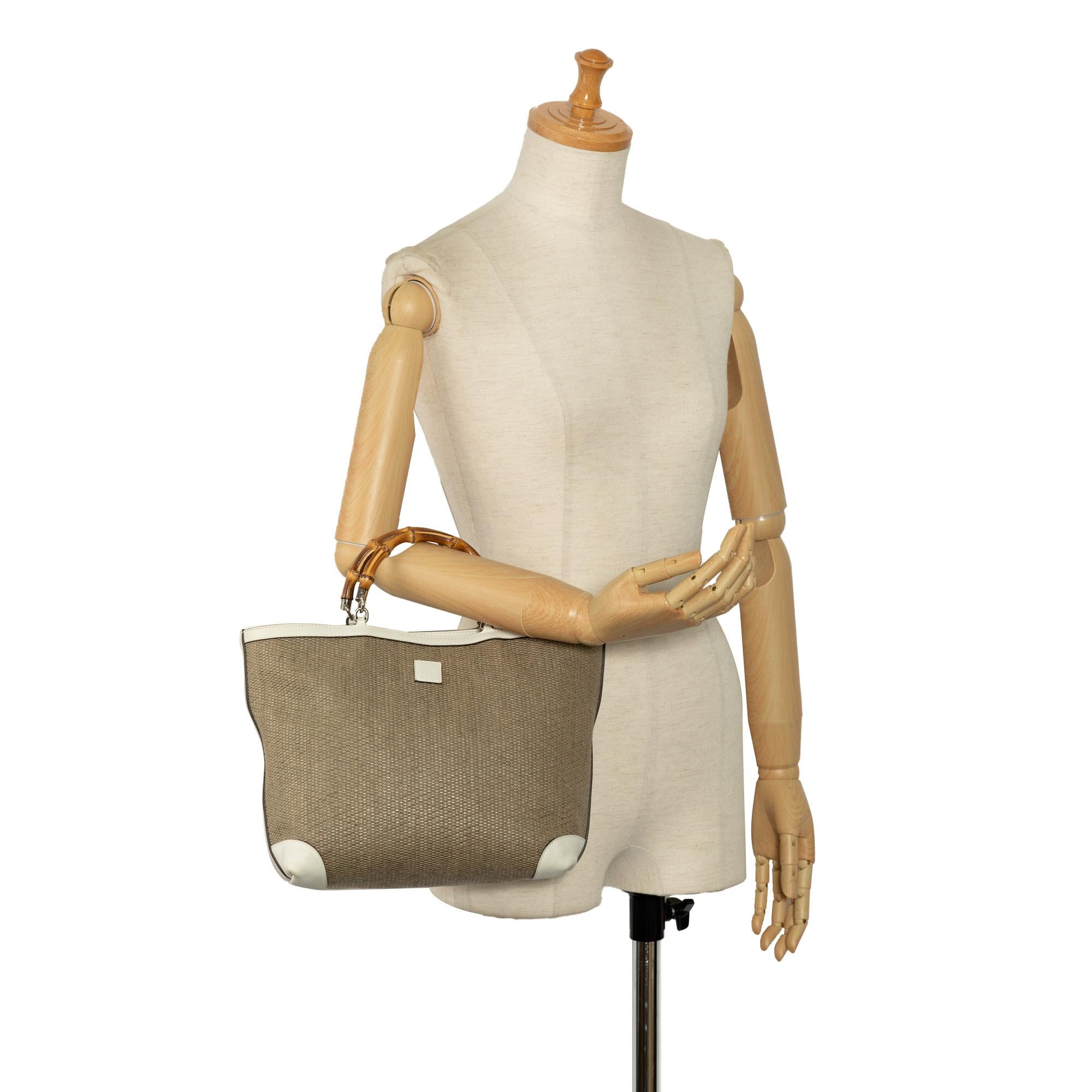 Gucci Medium Raffia Bamboo Shopper Tote (SHG-lv32Tc)